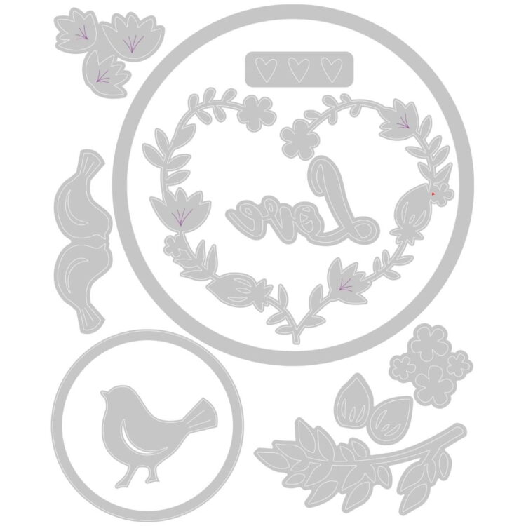 SIZZIX THINLITS ЩАНЦИ ЗА ИЗРЯЗВАНЕ - MINI LOVE BIRDS - Изображение 2