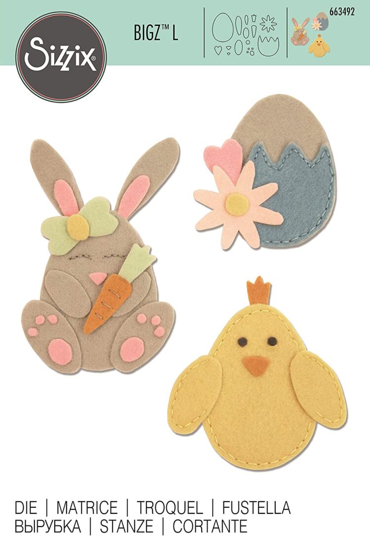 81HIRV151JL._AC_SL1500_ SIZZIX BIGZ L ЩАНЦИ ЗА ИЗРЯЗВАНЕ - BUNNY, CHICK AND EGG - Изображение 1