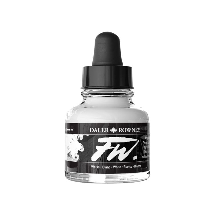 s07-0028p01wl DALER ROWNEY АКРИЛЕН ТУШ FW 29,5 МЛ - WHITE 160029011 - Изображение 1