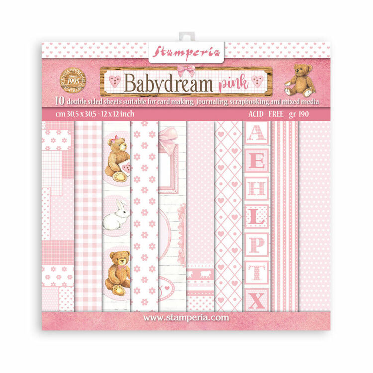 SBBL107_1 STAMPERIA BABYDREAM PINK БЛОКЧЕ ХАРТИЯ 30,5/30,5СМ - SBBL107 - Изображение 1