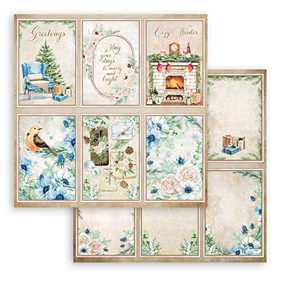 Stamperia-12x12-Paper-Set-Cozy-Winter-Cards-SBB902 STAMPERIA COZY WINTER ДИЗАЙНЕРСКИ КАРТОН 30,5/30,5СМ- SBB902 - Изображение 1