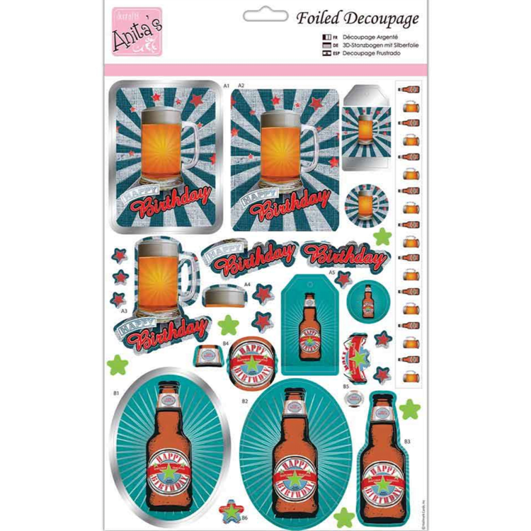 DOCRAFTS FOILED DECOUPAGE - BIRTHDAY BEER ANT 169783 - Изображение 1