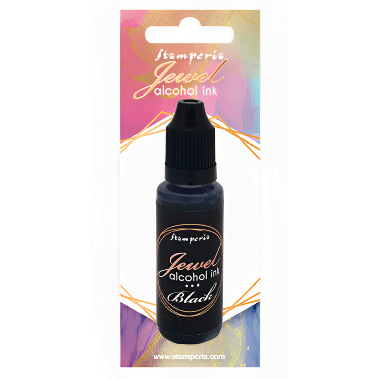 stamp black edit STAMPERIA JEWEL ALCOHOL INK 18 ML - KAD013 BLACK - Изображение 1