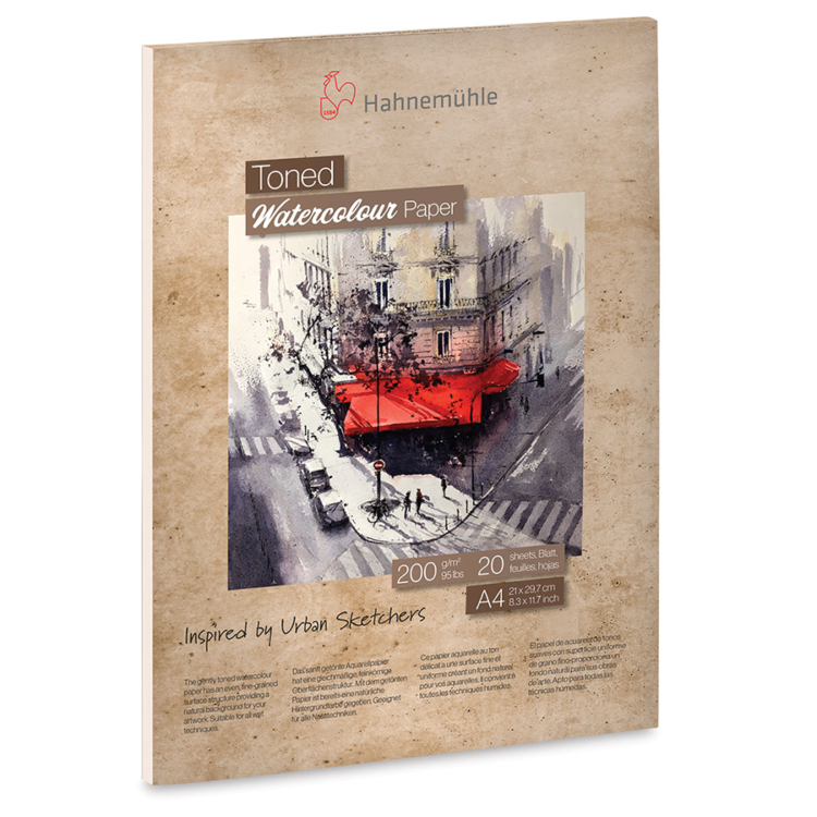 09671-2508-a4 HAHNEMUHLE TONED WATERCOLOUR BOOK БЕЖОВ 200ГР, A4, 20Л. - Изображение 1