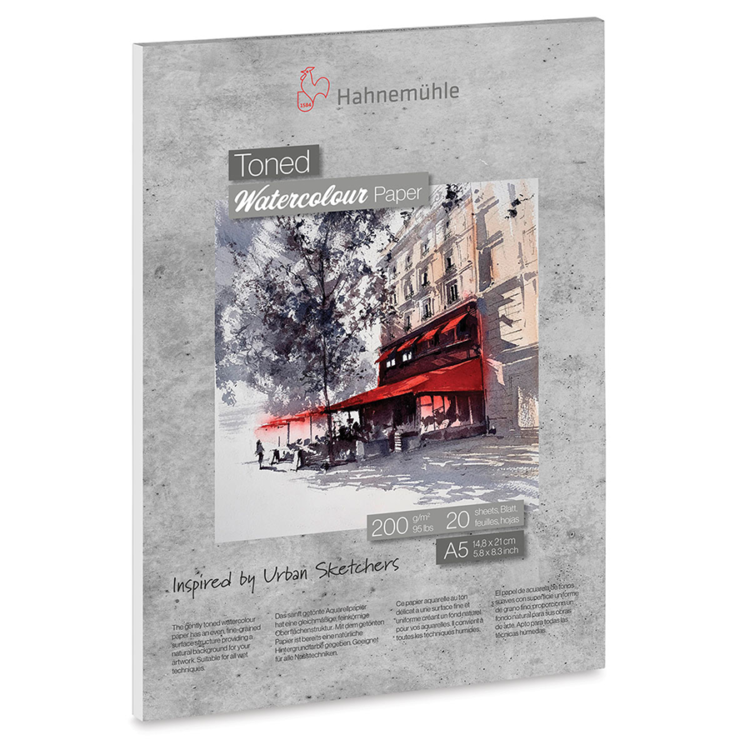 09671 HAHNEMUHLE TONED WATERCOLOUR BOOK СИВ 200ГР, A5, 20Л. - Изображение 1
