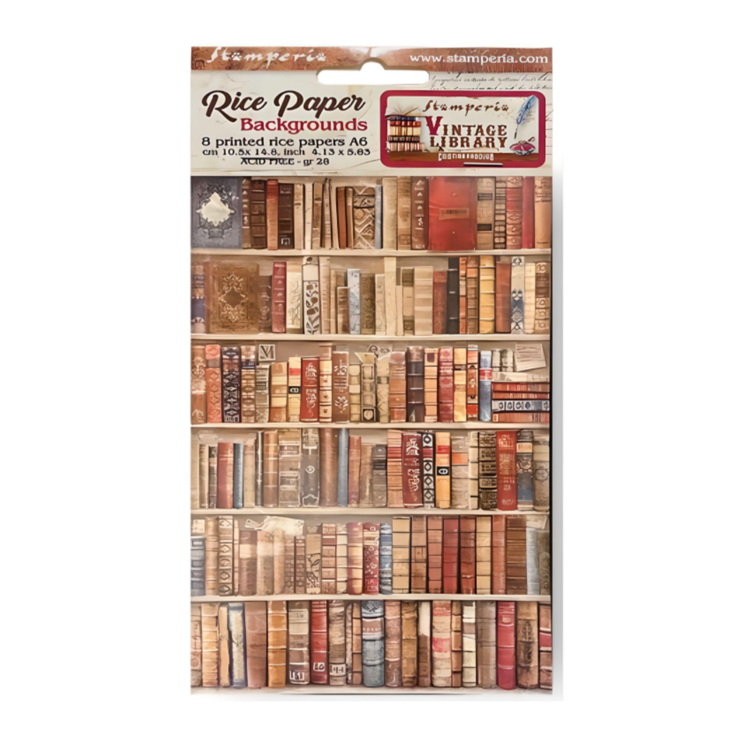 STAMPERIA VINTAGE LIBRARY ДЕКУПАЖНА ХАРТИЯ 8БР. А6 DFSAK6001 - Изображение 1