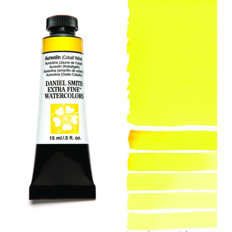 284600006_AURE CY__WC_15ml_tube_swatch DANIEL SMITH АКВАРЕЛНА БОЯ 15МЛ - AUREOLIN COB YE 284600006 - Изображение 1