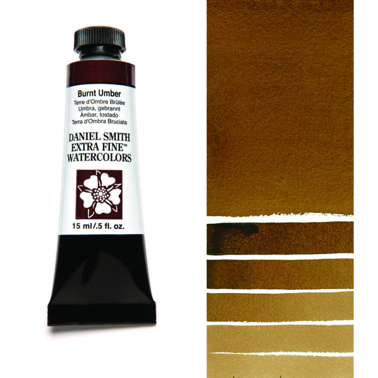 284600011_BUR UMB__WC_15ml_tube_swatch DANIEL SMITH АКВАРЕЛНА БОЯ 15МЛ - BURNT UMBER 284600011 - Изображение 1