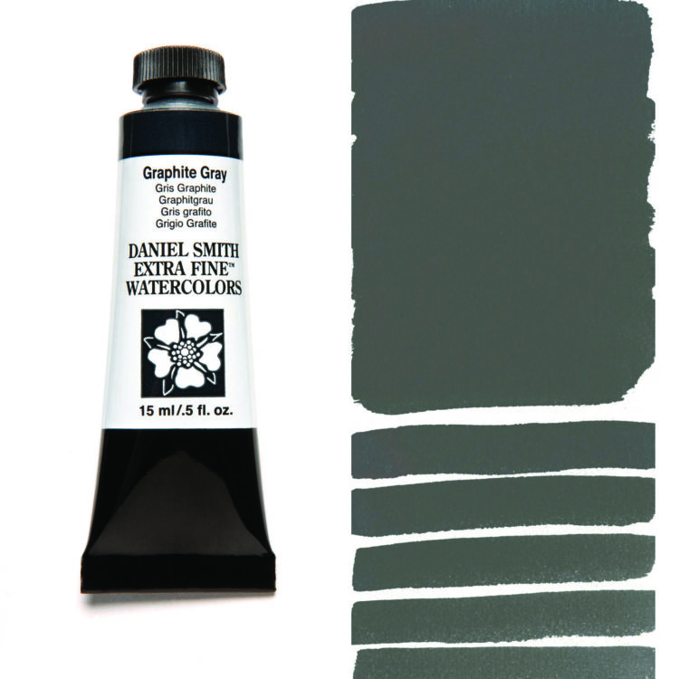 284600038_GRAP GRY__WC_15ml_tube_swatch DANIEL SMITH АКВАРЕЛНА БОЯ 15МЛ - GRAPHITE GRAY 284600038 - Изображение 1