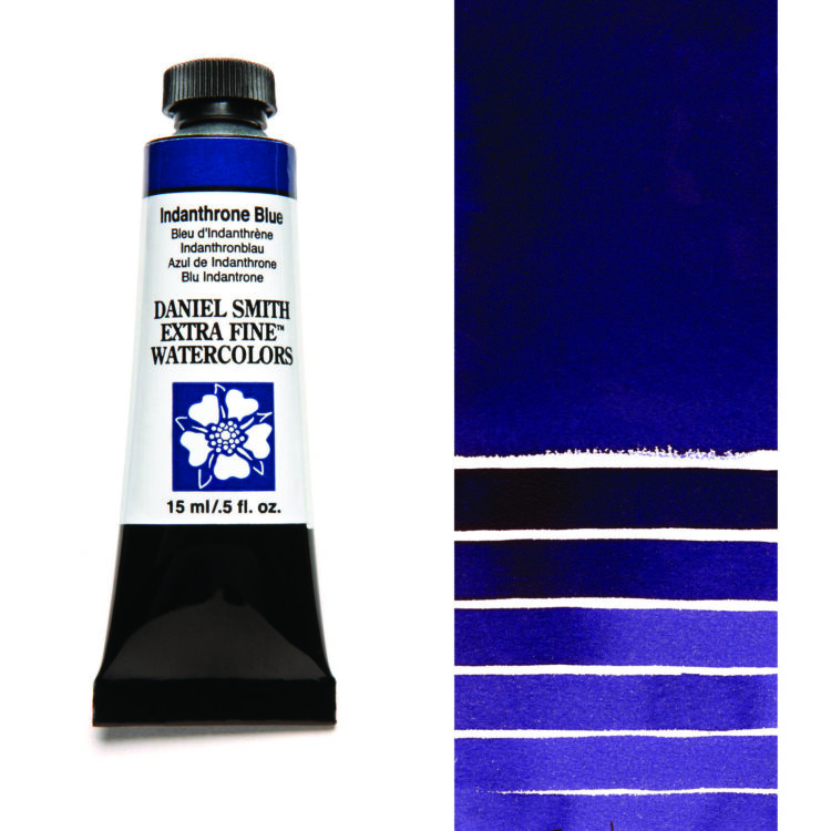 284600043_INDA BLU__WC_15ml_tube_swatch DANIEL SMITH АКВАРЕЛНА БОЯ 15МЛ - INDANTHRONE BLUE 284600043 - Изображение 1
