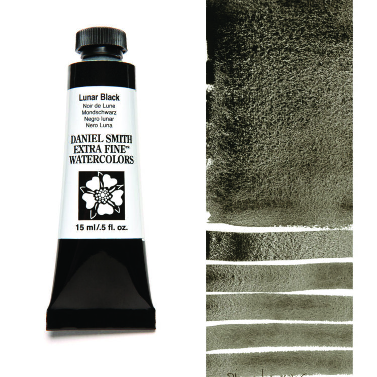 284600049_LUN BLK__WC_15ml_tube_swatch DANIEL SMITH АКВАРЕЛНА БОЯ 15МЛ - LUNAR BLACK 284600049 - Изображение 1