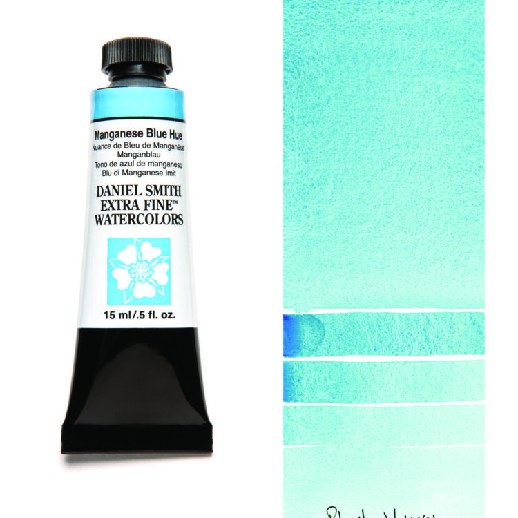 284600051_MAN BLU HUE__WC_15ml_tube_swatch DANIEL SMITH АКВАРЕЛНА БОЯ 15МЛ - MANGAN. BLUE HUE 284600051 - Изображение 1