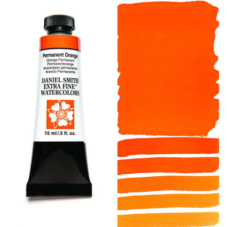 284600071_PERM ORG__WC_15ml_tube_swatch DANIEL SMITH АКВАРЕЛНА БОЯ 15МЛ - PERMANENT ORANGE 284600071 - Изображение 1