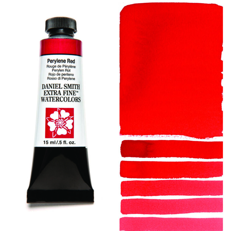 284600075_PERY RED__WC_15ml_tube_swatch DANIEL SMITH АКВАРЕЛНА БОЯ 15МЛ - PERYLENE RED 284600075 - Изображение 1