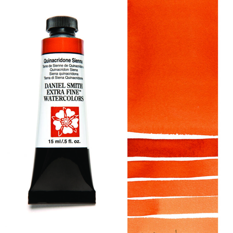 284600093_QUIN SIEN__WC_15ml_tube_swatch DANIEL SMITH АКВАРЕЛНА БОЯ 15МЛ - QUINAC SIENNA 284600093 - Изображение 1