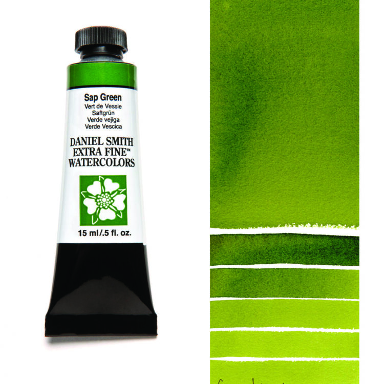 284600102_SAP GRN__WC_15ml_tube_swatch DANIEL SMITH АКВАРЕЛНА БОЯ 15МЛ - SAP GREEN 284600102 - Изображение 1