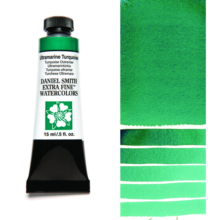 284600105_ULT TURQ__WC_15ml_tube_swatch DANIEL SMITH АКВАРЕЛНА БОЯ 15МЛ - ULTRAM TURQUOISE 284600105 - Изображение 1