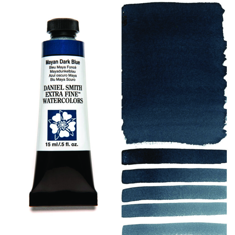 284600213_MAY DK BLU__WC_15ml_tube_swatch DANIEL SMITH АКВАРЕЛНА БОЯ 15МЛ - MAYAN DARK BLUE 284600213 - Изображение 1