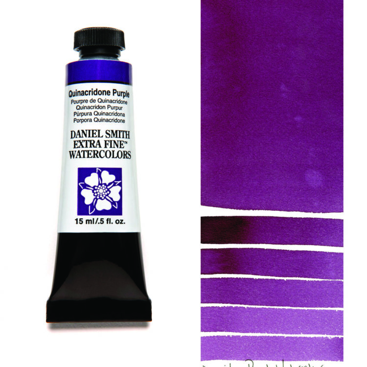 284600225_QUIN PURP__WC_15ml_tube_swatch DANIEL SMITH АКВАРЕЛНА БОЯ 15МЛ - QUINAC PURPLE 284600225 - Изображение 1