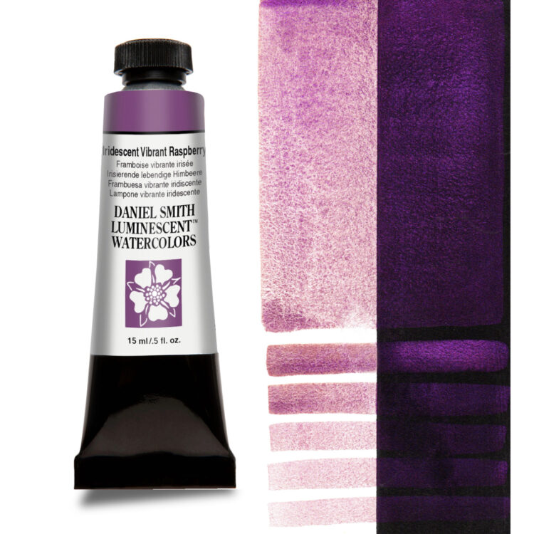 284640050_Iridescent Vibrant Raspberry Lum WC tube swatch DANIEL SMITH АКВАРЕЛНА БОЯ 15МЛ - IRID V RASPBERRY 284640050 - Изображение 1