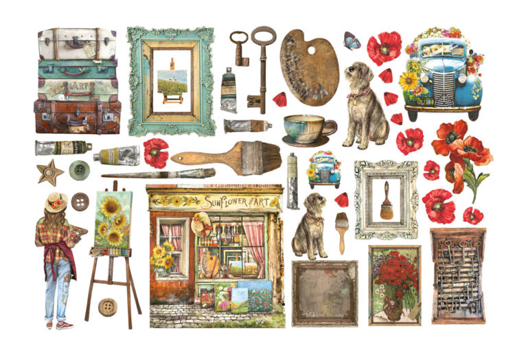 STAMPERIA SUNFLOWER ART EPHEMERA - DFLCT19 - Изображение 2