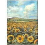 STAMPERIA SUNFLOWER ДЕКУПАЖНА ОРИЗОВА ХАРТИЯ А4 - DFSA4770