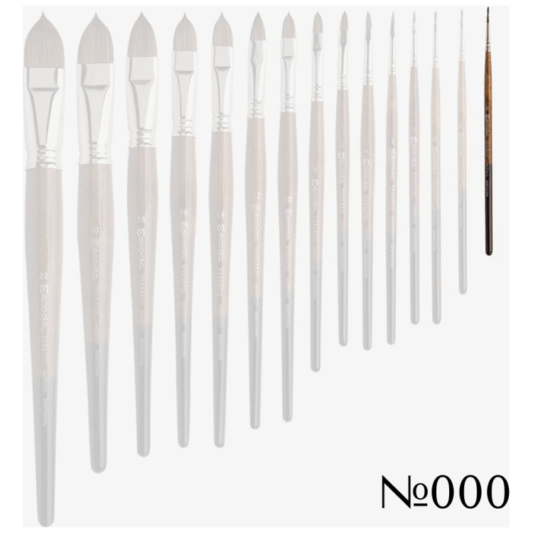 215430 ESCODA ЧЕТКА VERSATIL ТЪМНО КАФЯВА СИНТЕТИКА КРЪГЛА 1540№3/0 - Изображение 1