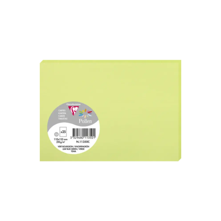 CLAIREFONTAINE КАРТИЧКИ 110/155 ММ 210 ГР - ЗЕЛЕНИ - Изображение 1