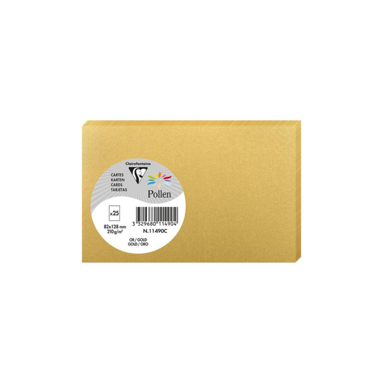 CLAIREFONTAINE КАРТИЧКИ 82/128 ММ 210 ГР - ЗЛАТНИ - Изображение 1
