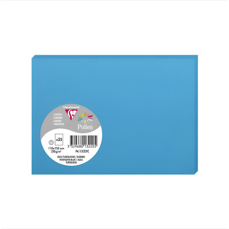 CLAIREFONTAINE КАРТИЧКИ 110/155 ММ 210 ГР - ТЮРКОАЗ - Изображение 1
