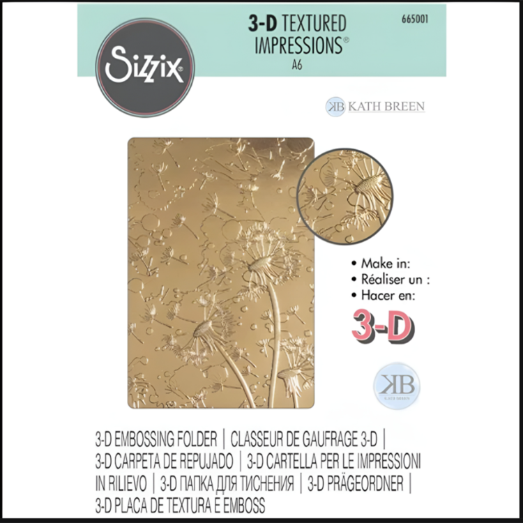 665001 SIZZIX ПАПКИ ЗА РЕЛЕФ 3D - DANDELION WISH - Изображение 1