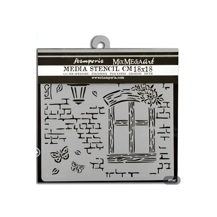 STAMPERIA BLUE LAND  MEDIA STENCIL ШАБЛОН 18Х18 СМ KSTDQ-94 - Изображение 1