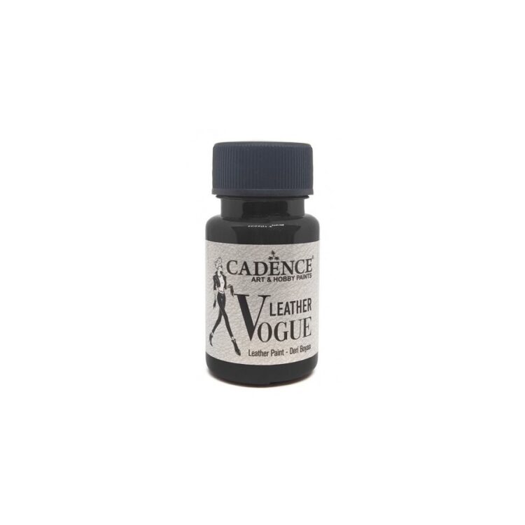 120031 CADENCE АКРИЛНА БОЯ ЗА КОЖА VOGUE 50 МЛ. - BLACK LV-12 - Изображение 1