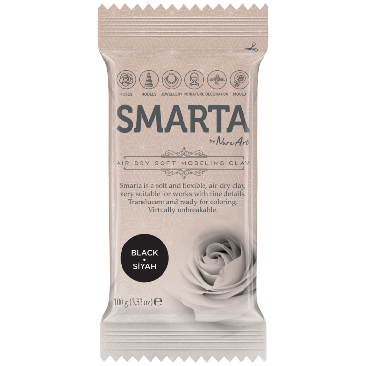 100 gr 612952 SMARTA САМОСЪХНЕЩА ГЛИНА 100 ГР - BLACK 05 - Изображение 1