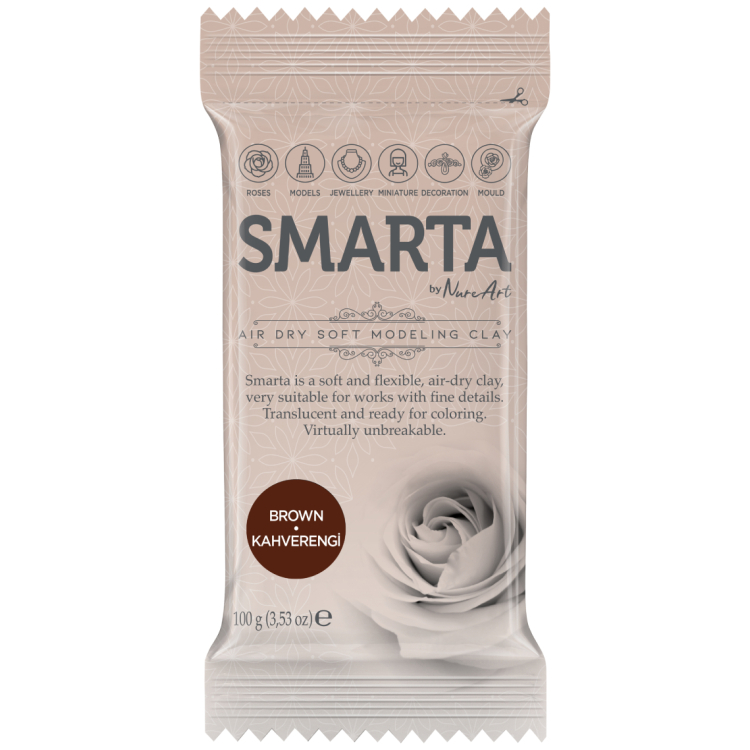 100gr 612941 SMARTA САМОСЪХНЕЩА ГЛИНА 100 ГР - BROWN 19 - Изображение 1