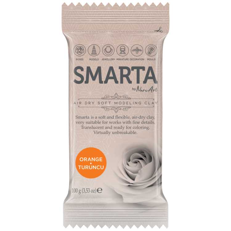 100gr 612944 SMARTA САМОСЪХНЕЩА ГЛИНА 100 ГР - ORANGE 22 - Изображение 1