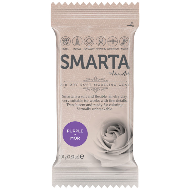 100gr 612946 SMARTA САМОСЪХНЕЩА ГЛИНА 100 ГР - PURPLE 11 - Изображение 1