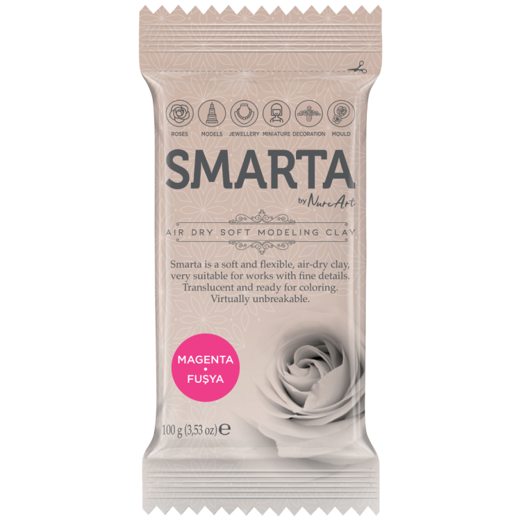 100gr 612947 SMARTA САМОСЪХНЕЩА ГЛИНА 100 ГР - MAGENTA 10 - Изображение 1