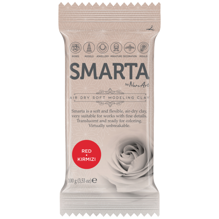 100gr 612948 SMARTA САМОСЪХНЕЩА ГЛИНА 100 ГР - RED 09 - Изображение 1