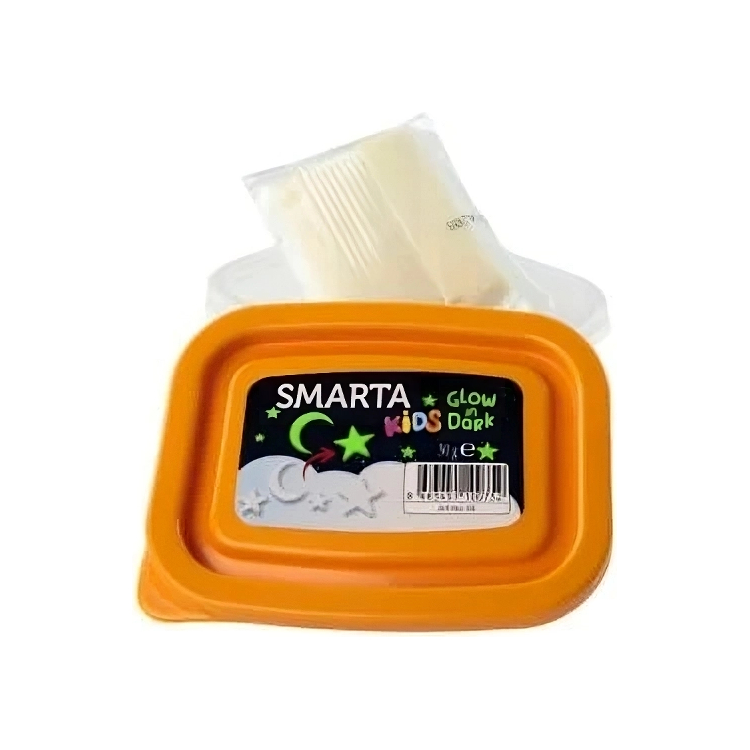 300710 (2) SMARTA KIDS САМОСЪХНЕЩА ПОЛИМЕРНА ГЛИНА 50 ГР - GLOW IN DARK - Изображение 1