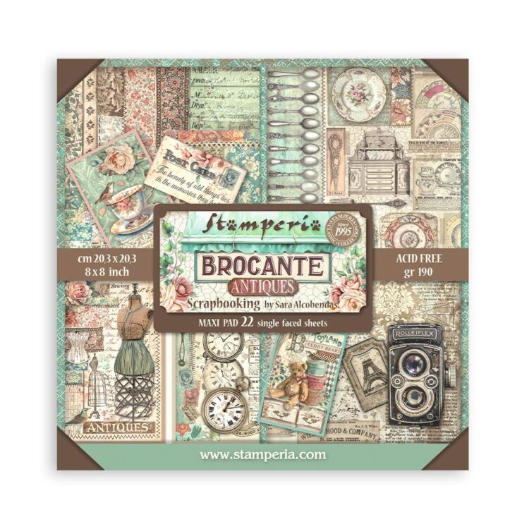SBBSXB02_1 STAMPERIA BROCANTE БЛОКЧЕ 20,3/20,3 СМ -SBBSXB02 - Изображение 1