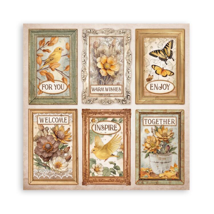 STAMPERIA GOLDEN HARMONY БЛОКЧЕ 20,3/20,3 СМ - SBBS114 - Изображение 12