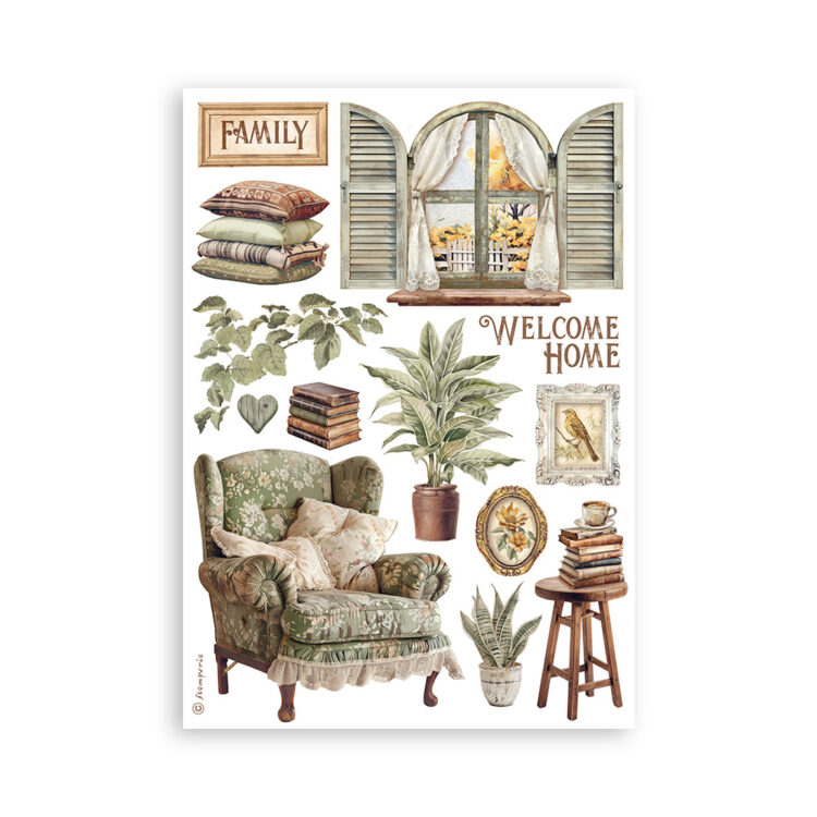 STAMPERIA GOLDEN HARMONY WASHI PAD 8 ЛИСТА A5 -SBW11 - Изображение 11
