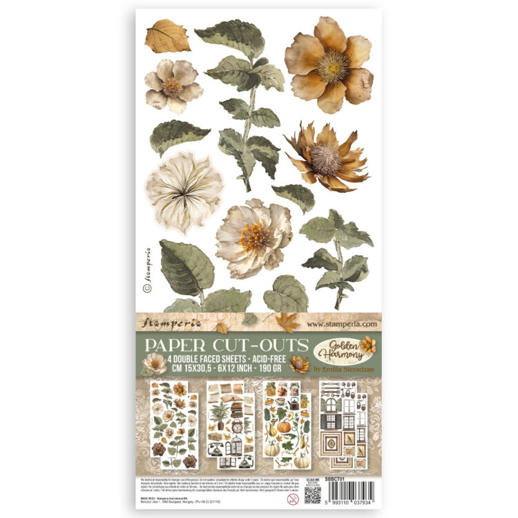 STAMPERIA GOLDEN HARMONY PAPER CUT-OUTS DOUBLE FACE -SBBCT01 - Изображение 5