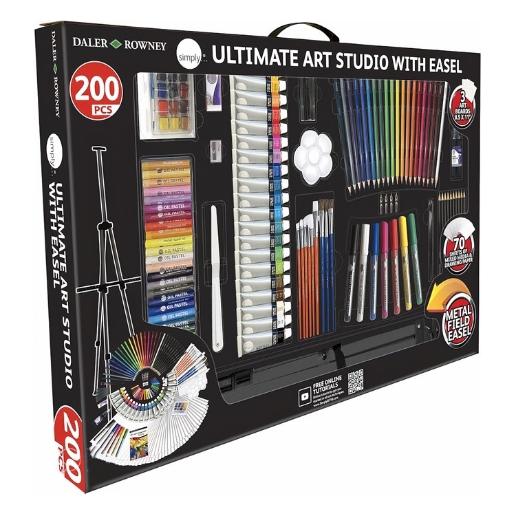 131658 DALER ROWNEY ART STUDIO КОМПЛЕКТ СЪС СТАТИВ 200 ЧАСТИ - Изображение 1