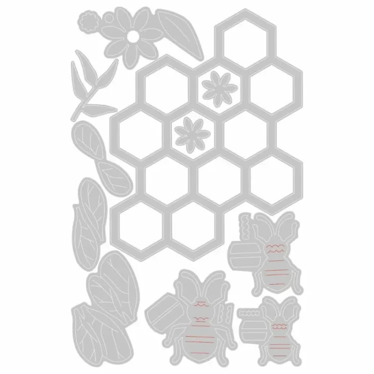 SIZZIX THINLITS ЩАНЦИ ЗА ИЗРЯЗВАНЕ - BEE HIVE - Изображение 3