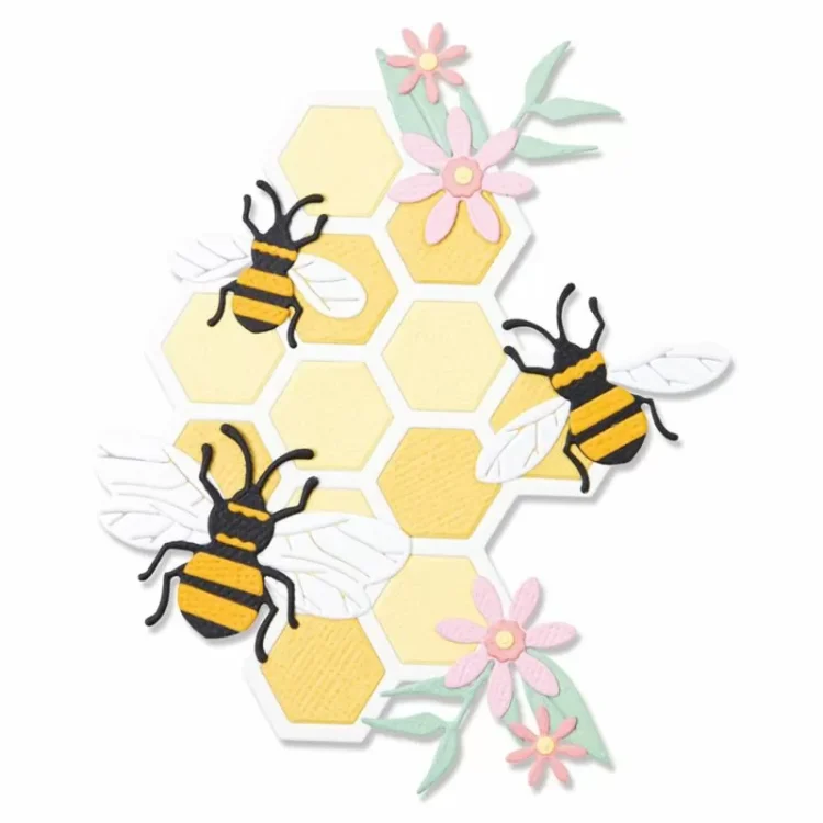 SIZZIX THINLITS ЩАНЦИ ЗА ИЗРЯЗВАНЕ - BEE HIVE - Изображение 2