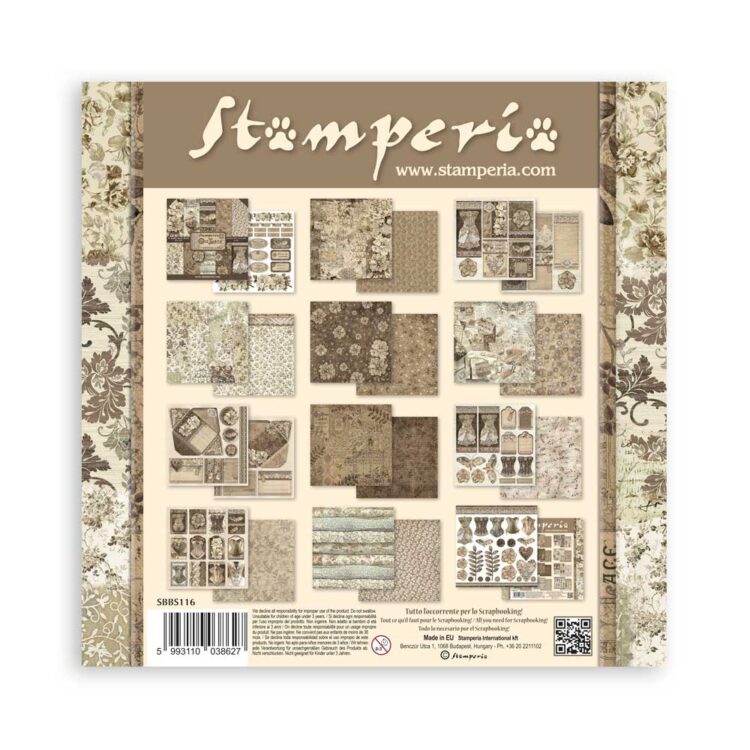 STAMPERIA OLD LACE БЛОКЧЕ ХАРТИЯ 20,3/20,3 СМ - SBBS116 - Изображение 34