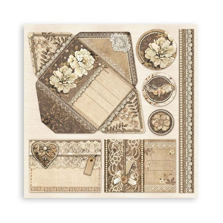 STAMPERIA OLD LACE БЛОКЧЕ ХАРТИЯ 20,3/20,3 СМ - SBBS116 - Изображение 16