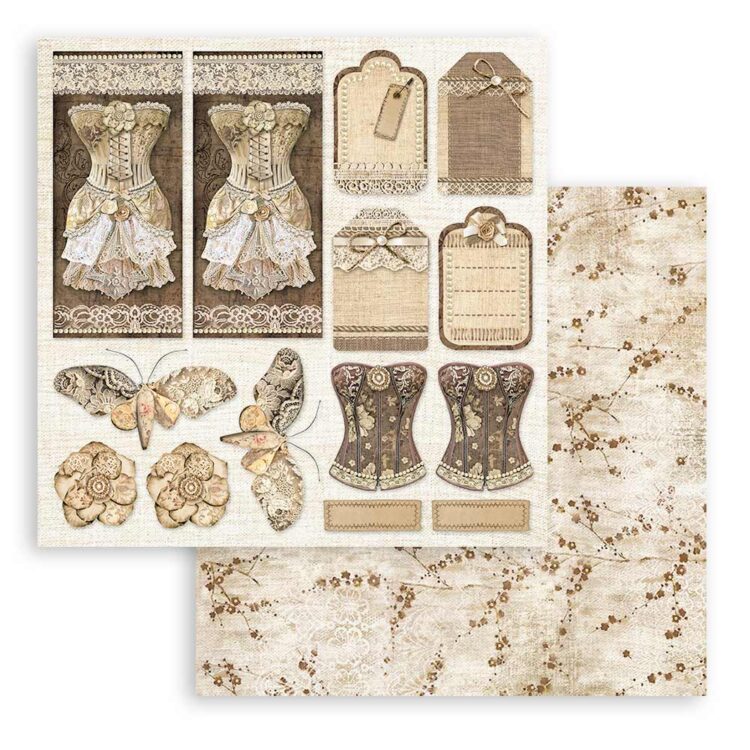 STAMPERIA OLD LACE БЛОКЧЕ ХАРТИЯ 20,3/20,3 СМ - SBBS116 - Изображение 11